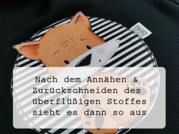 Patch / Aufnäher  - Winterdrache - GRAUER Hintergrund - Blau